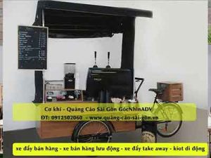 xe đạp bán hàng caphe take away