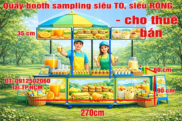 quầy booth sampling siêu to siệu rộng cho thuê quầy booth sampling siêu to siệu rộng cho thuê