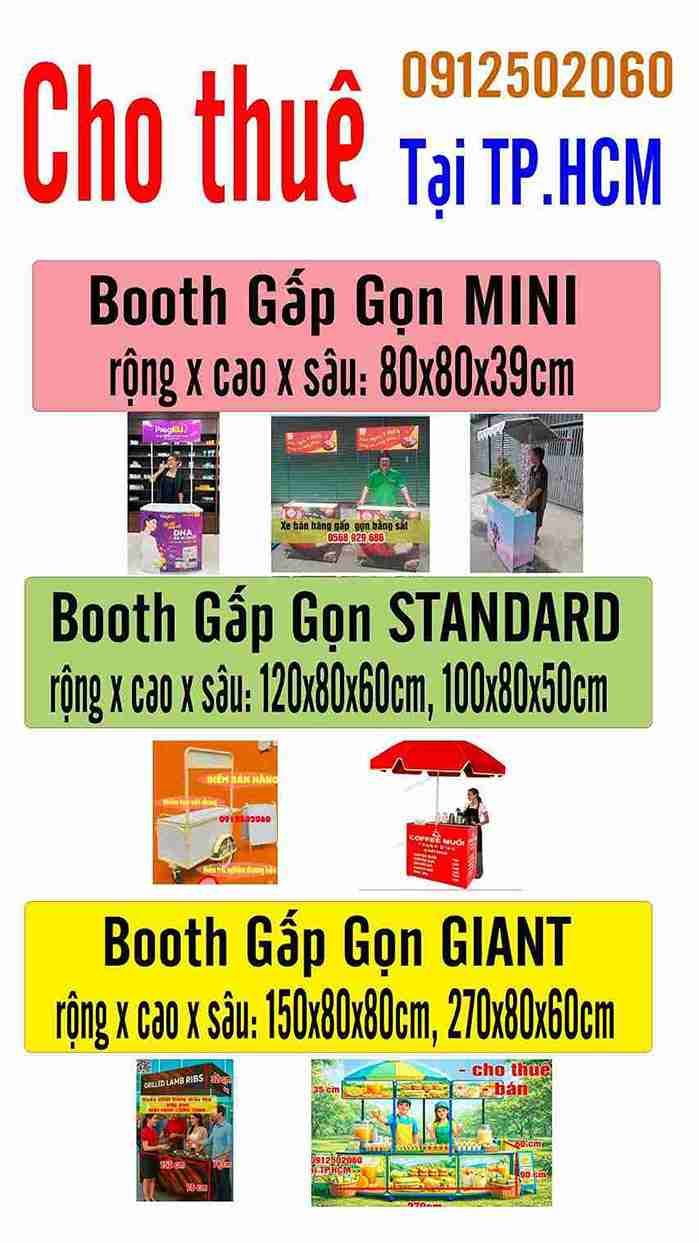 booth gấp gọn mini, standard, gian cho thuê
